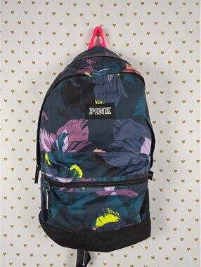 Victoria's Secret PINK Backpack Campus Backpack Tropical Floral Print Book Bag